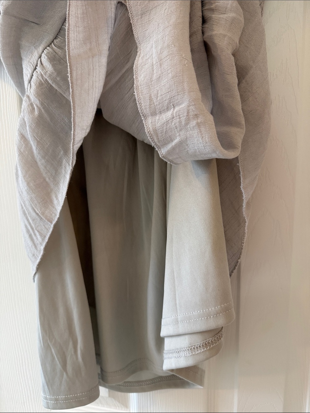 Light Gray Ruffle V-Neck Mini Dress - Picture 4 of 5
